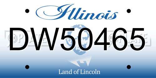 DW50465 Illinois License Plate