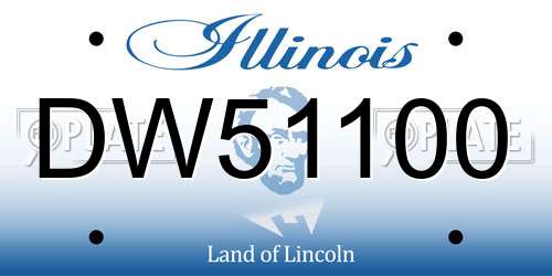 DW51100 Illinois License Plate