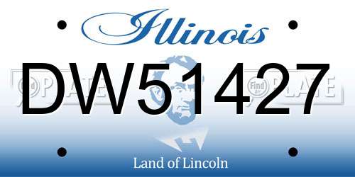 DW51427 Illinois License Plate
