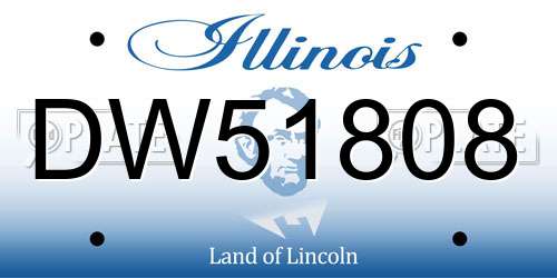 DW51808 Illinois License Plate