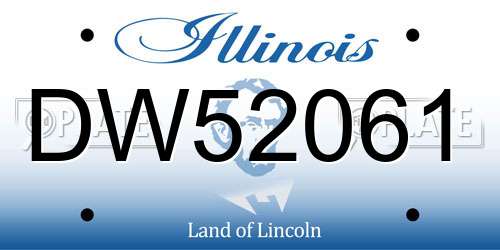 DW52061 Illinois License Plate