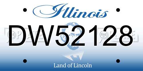 DW52128 Illinois License Plate