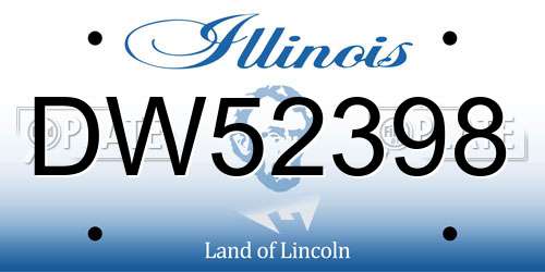 DW52398 Illinois License Plate