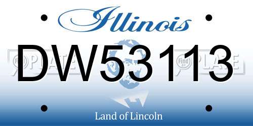 DW53113 Illinois License Plate