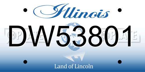 DW53801 Illinois License Plate