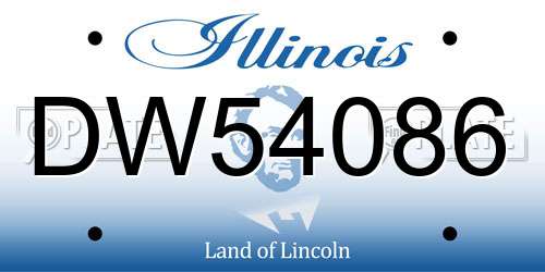 DW54086 Illinois License Plate