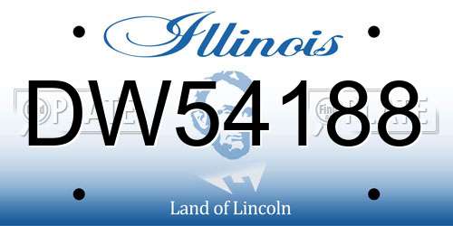 DW54188 Illinois License Plate