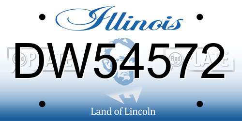 DW54572 Illinois License Plate