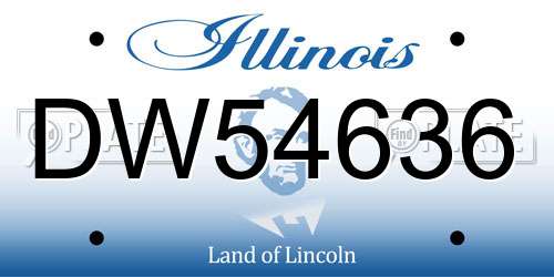DW54636 Illinois License Plate