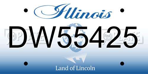 DW55425 Illinois License Plate