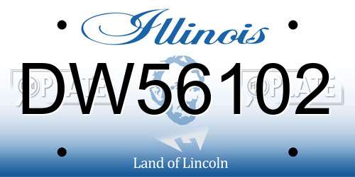 DW56102 Illinois License Plate