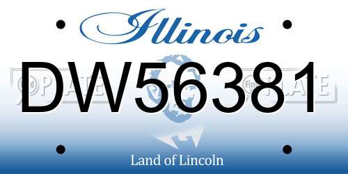 DW56381 Illinois License Plate