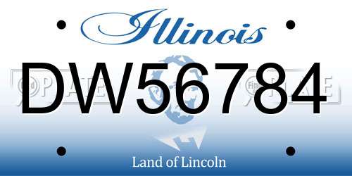 DW56784 Illinois License Plate
