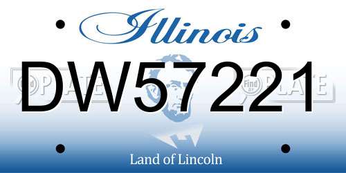 DW57221 Illinois License Plate