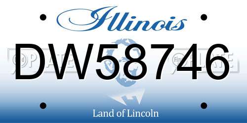 DW58746 Illinois License Plate