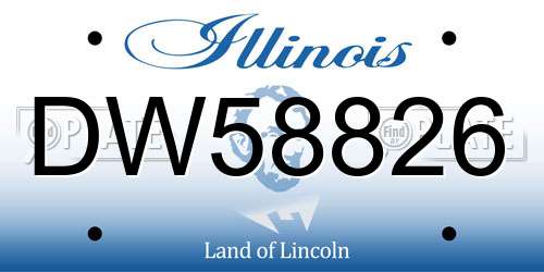 DW58826 Illinois License Plate