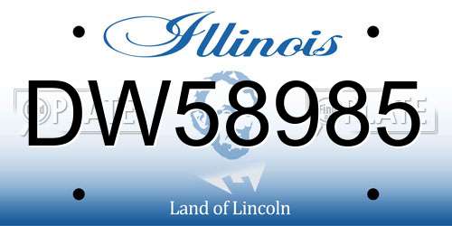 DW58985 Illinois License Plate