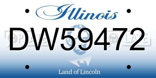 DW59472 Illinois License Plate