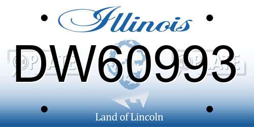 DW60993 Illinois License Plate