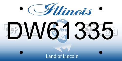 DW61335 Illinois License Plate