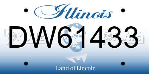 DW61433 Illinois License Plate