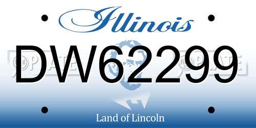 DW62299 Illinois License Plate
