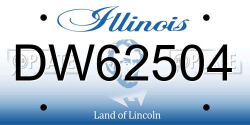 DW62504 Illinois License Plate