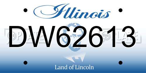 DW62613 Illinois License Plate