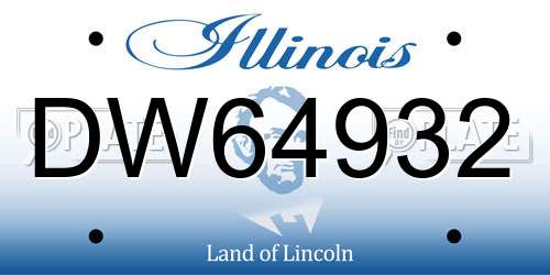 DW64932 Illinois License Plate