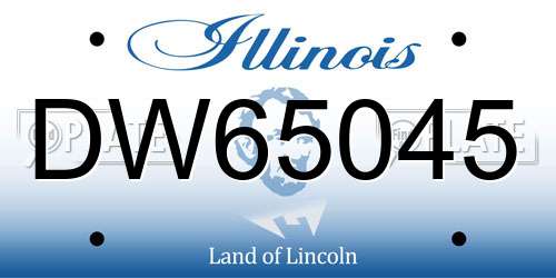 DW65045 Illinois License Plate