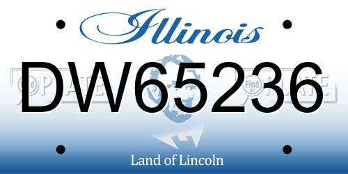 DW65236 Illinois License Plate