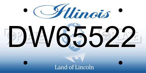 DW65522 Illinois License Plate