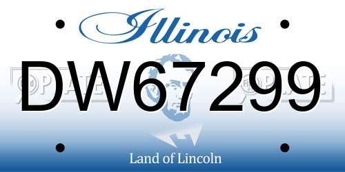 DW67299 Illinois License Plate