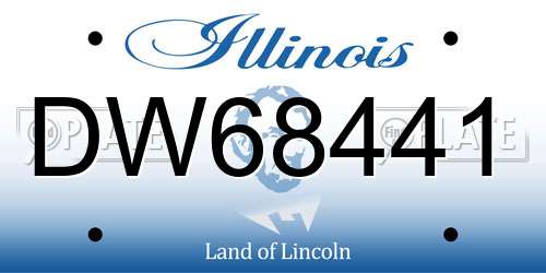DW68441 Illinois License Plate
