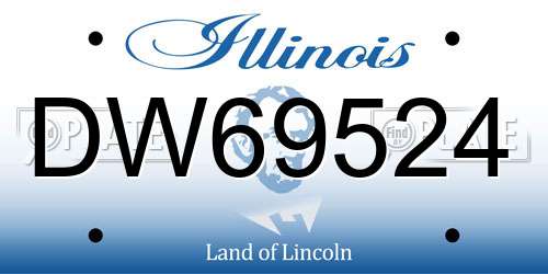 DW69524 Illinois License Plate