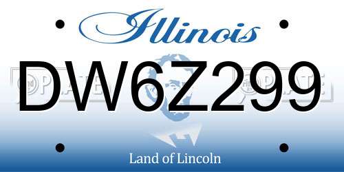 DW6Z299 Illinois License Plate