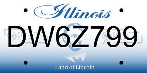 DW6Z799 Illinois License Plate