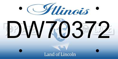 DW70372 Illinois License Plate