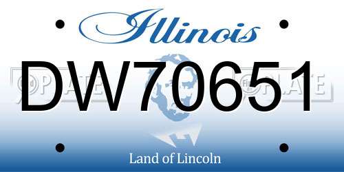 DW70651 Illinois License Plate
