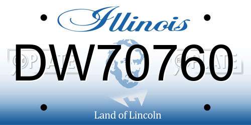 DW70760 Illinois License Plate