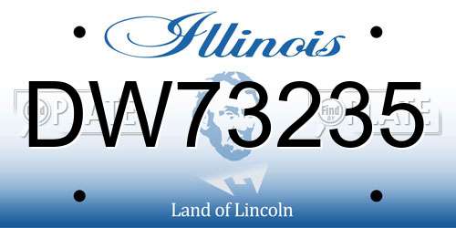 DW73235 Illinois License Plate