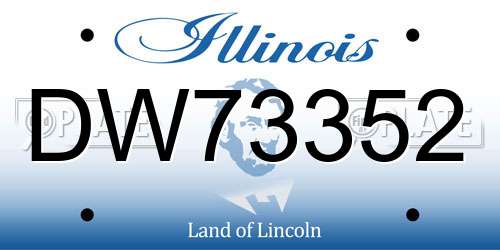 DW73352 Illinois License Plate