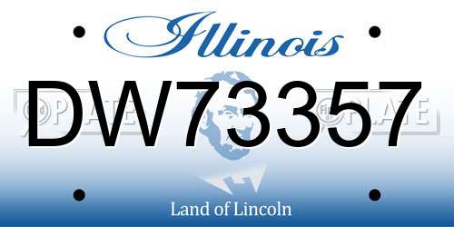 DW73357 Illinois License Plate