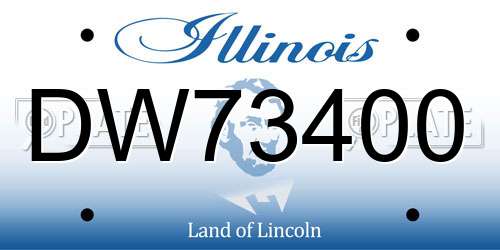 DW73400 Illinois License Plate