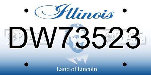 DW73523 Illinois License Plate