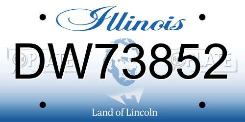 DW73852 Illinois License Plate