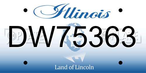 DW75363 Illinois License Plate