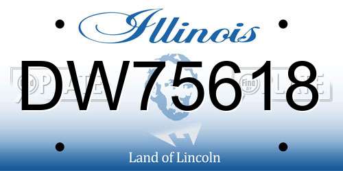 DW75618 Illinois License Plate
