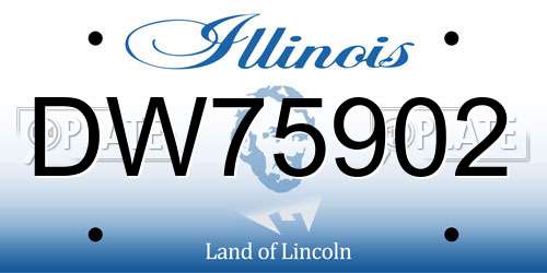 DW75902 Illinois License Plate