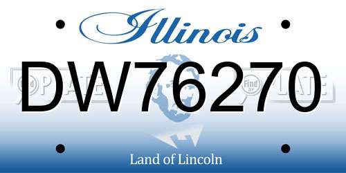 DW76270 Illinois License Plate